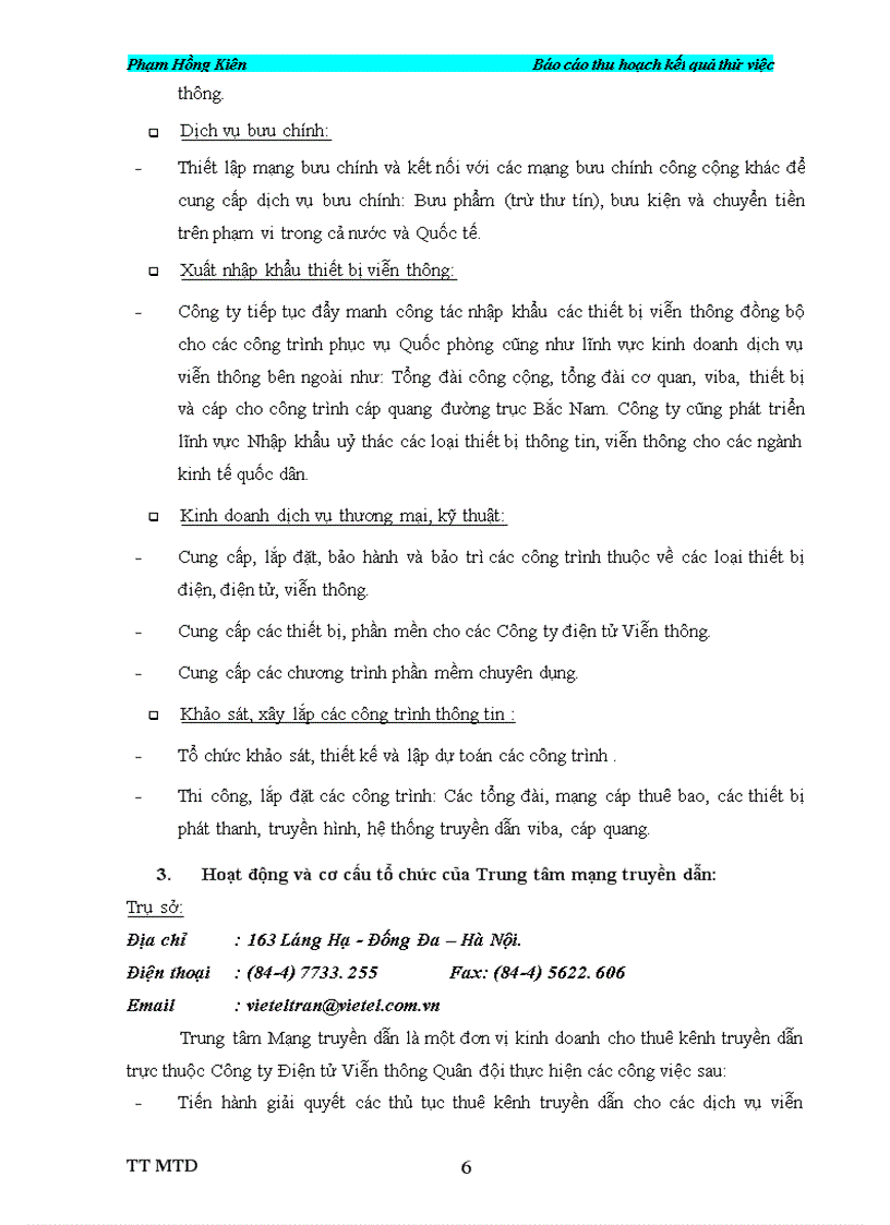 image for page Báo cáo thu hoạch kết quả thử việc Trung tâm Mạng truyền dẫn Công ty Điện tử Viễn thông Quân đội Vietel
