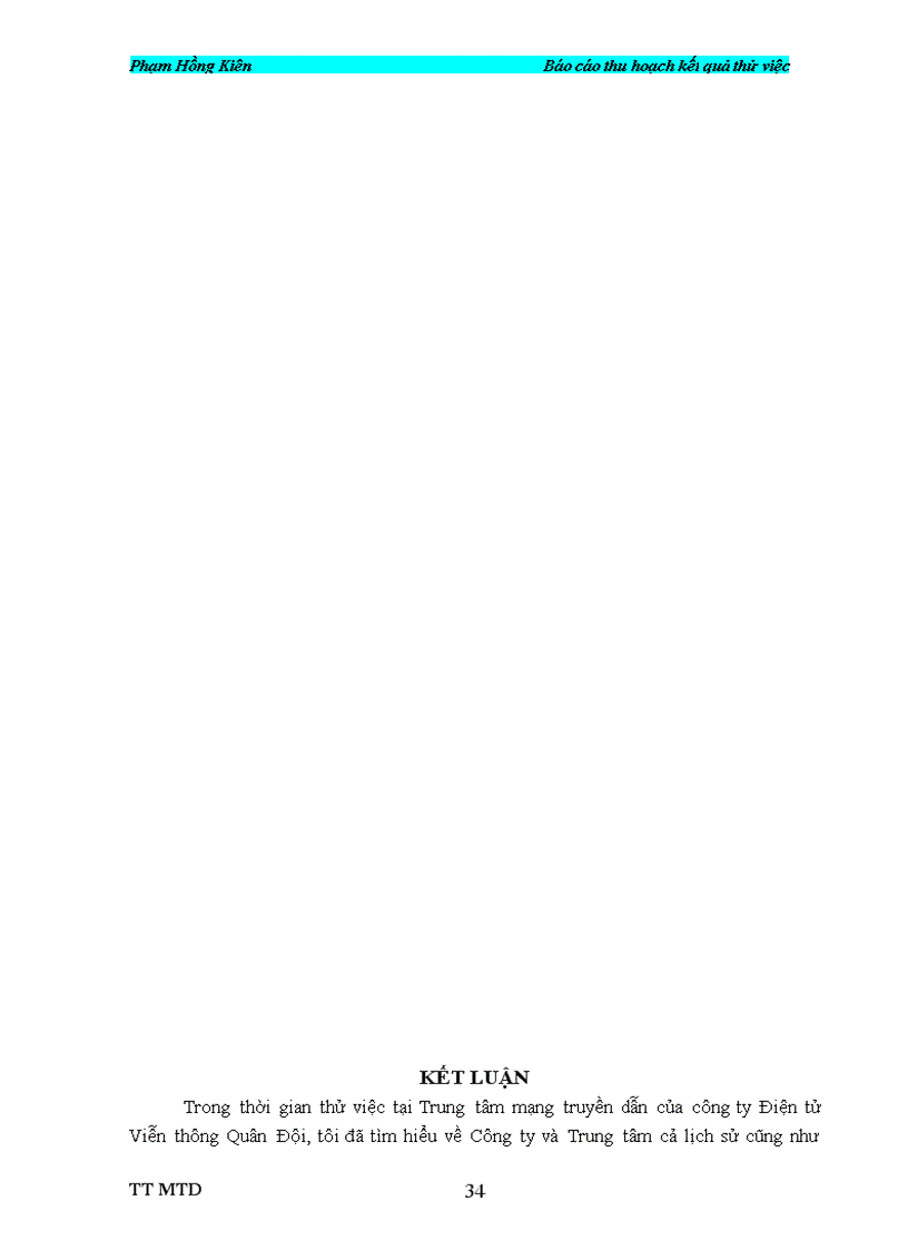 image for page Báo cáo thu hoạch kết quả thử việc Trung tâm Mạng truyền dẫn Công ty Điện tử Viễn thông Quân đội Vietel