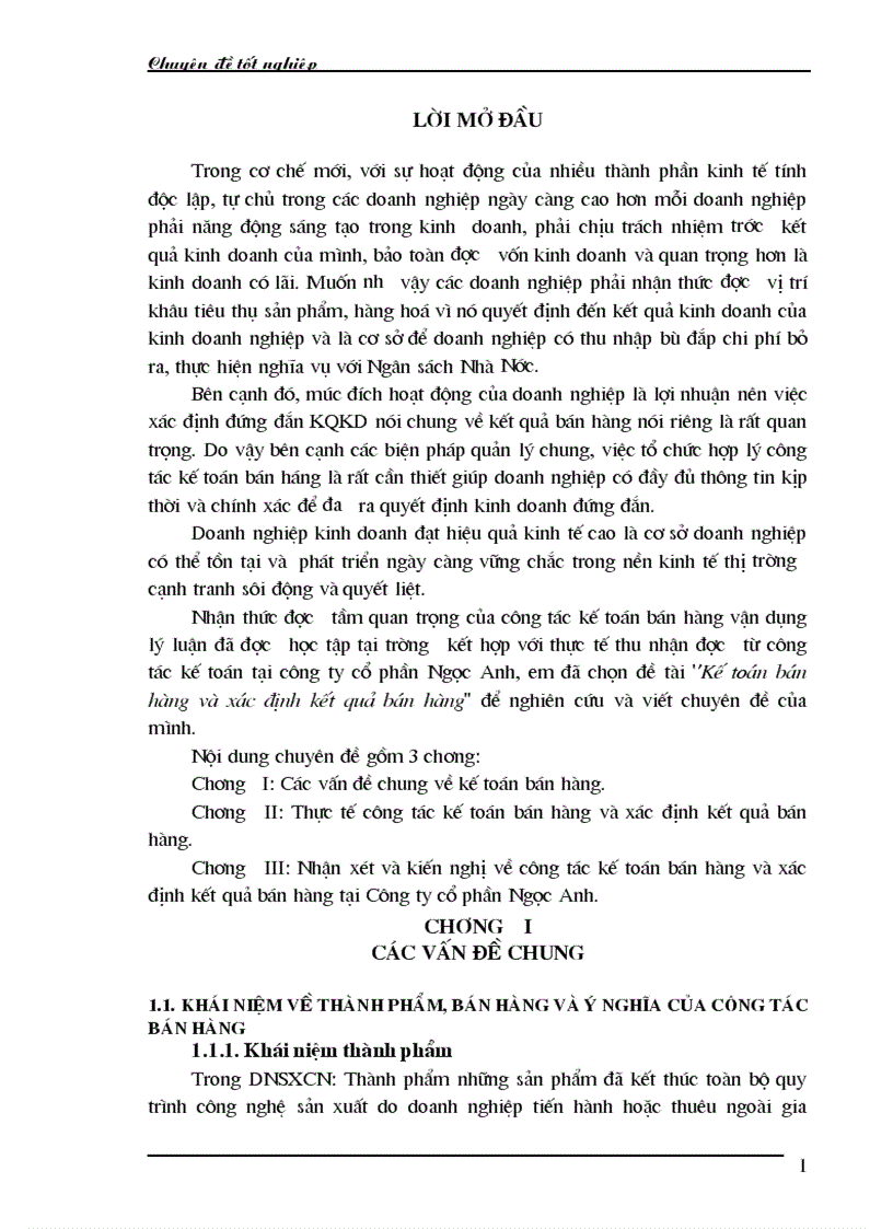 image for page Kế toán bán hàng và xác định kết quả bán hàng tại công ty cổ phần Ngọc Anh