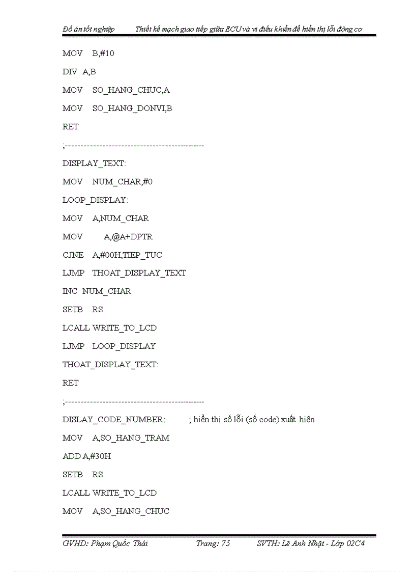 image for page Thiết kế mạch giao tiếp giữa ECU và vi điều khiển để hiển thị lỗi động cơ