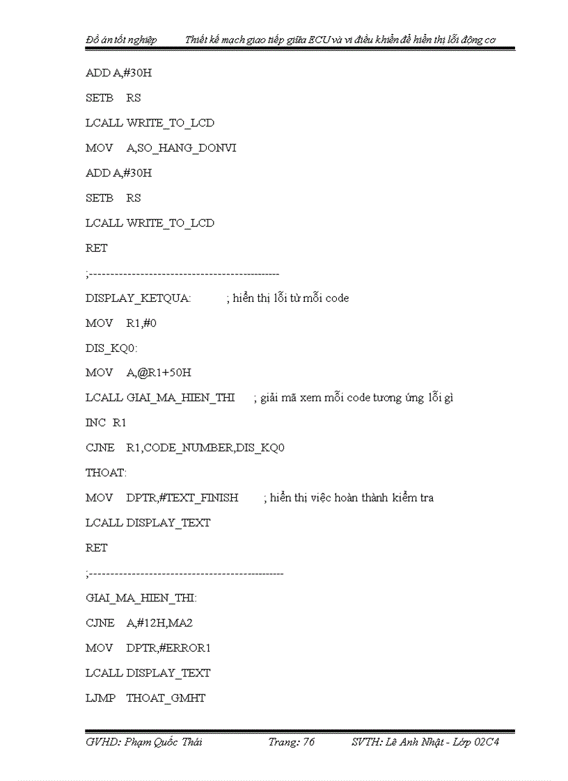image for page Thiết kế mạch giao tiếp giữa ECU và vi điều khiển để hiển thị lỗi động cơ