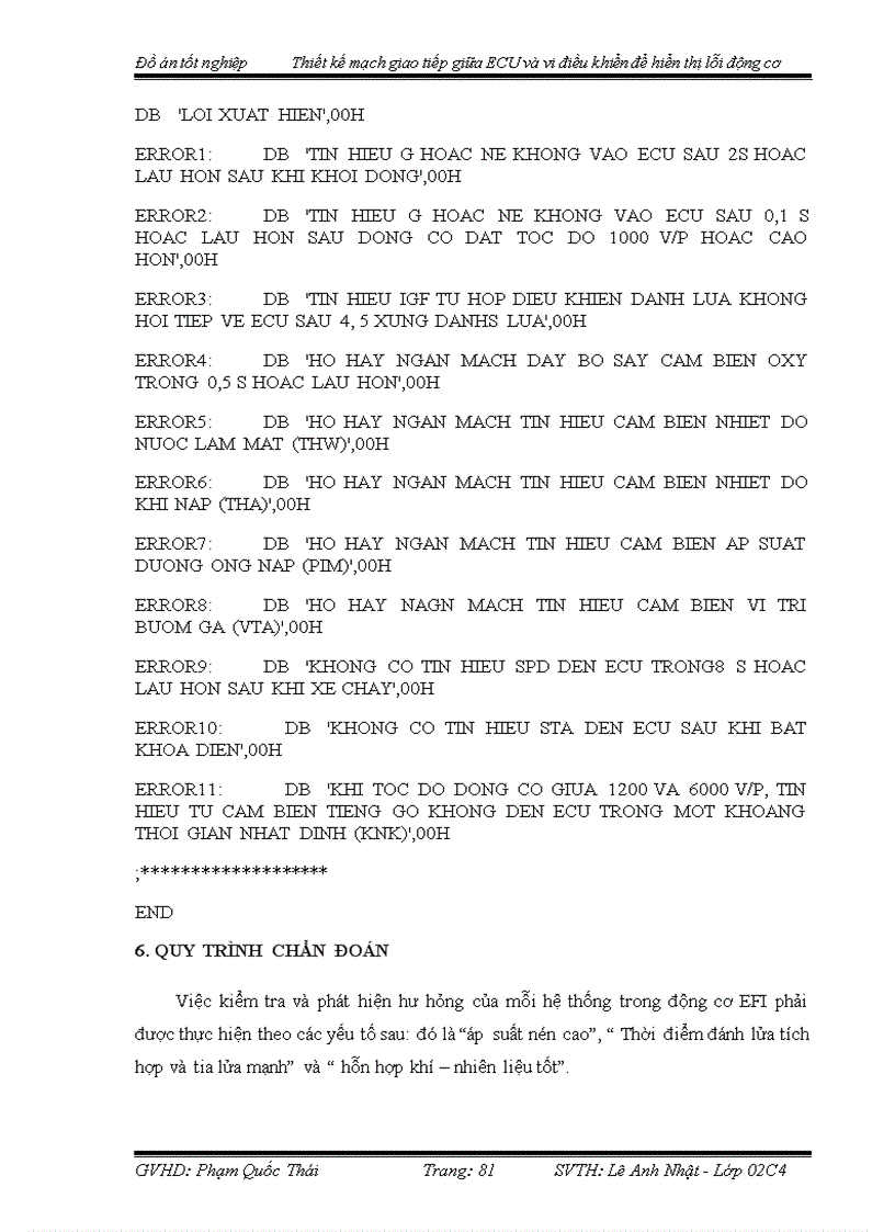 image for page Thiết kế mạch giao tiếp giữa ECU và vi điều khiển để hiển thị lỗi động cơ