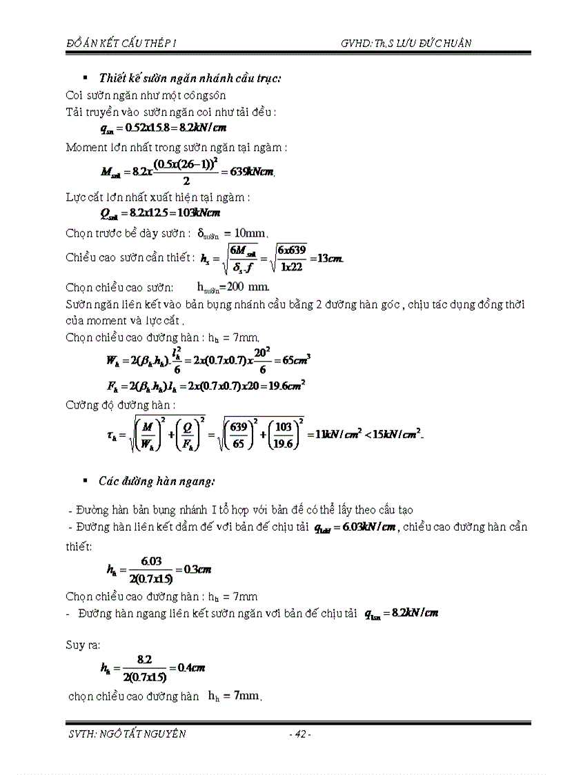 image for page Đồ án thép Thiết kế kế cấu thép theo số liệu đã cho kèm bản CAD