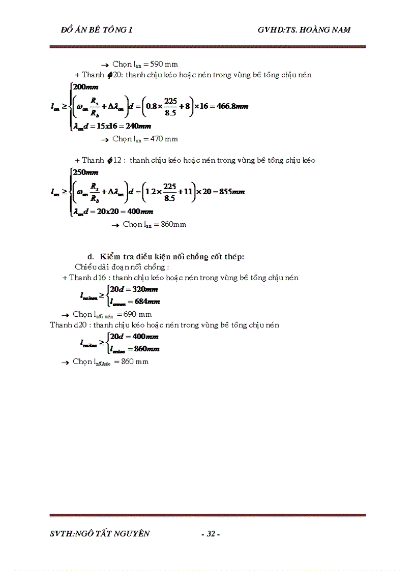 image for page Đồ án bêtông Tính toán thiết kế theo các thông số đề bài đã cho kèm file CAD