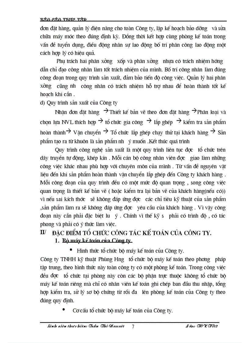 image for page Hạch toán vật liệu công cụ dụng cụ của doanh nghiệp sản xuất ở Công ty TNHH kỹ thuật Phùng Hưng