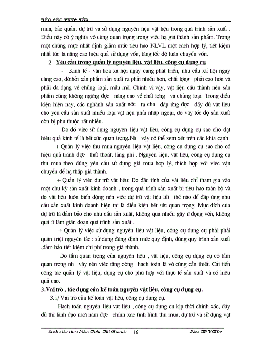 image for page Hạch toán vật liệu công cụ dụng cụ của doanh nghiệp sản xuất ở Công ty TNHH kỹ thuật Phùng Hưng