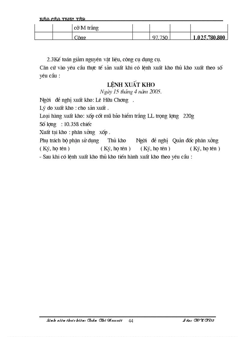 image for page Hạch toán vật liệu công cụ dụng cụ của doanh nghiệp sản xuất ở Công ty TNHH kỹ thuật Phùng Hưng