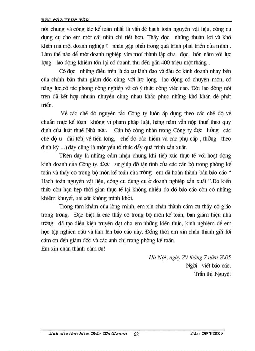 image for page Hạch toán vật liệu công cụ dụng cụ của doanh nghiệp sản xuất ở Công ty TNHH kỹ thuật Phùng Hưng