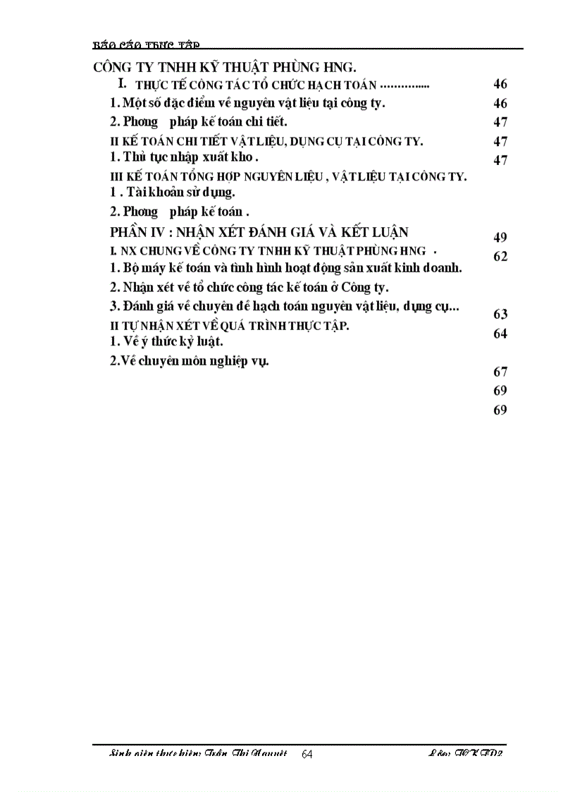 image for page Hạch toán vật liệu công cụ dụng cụ của doanh nghiệp sản xuất ở Công ty TNHH kỹ thuật Phùng Hưng