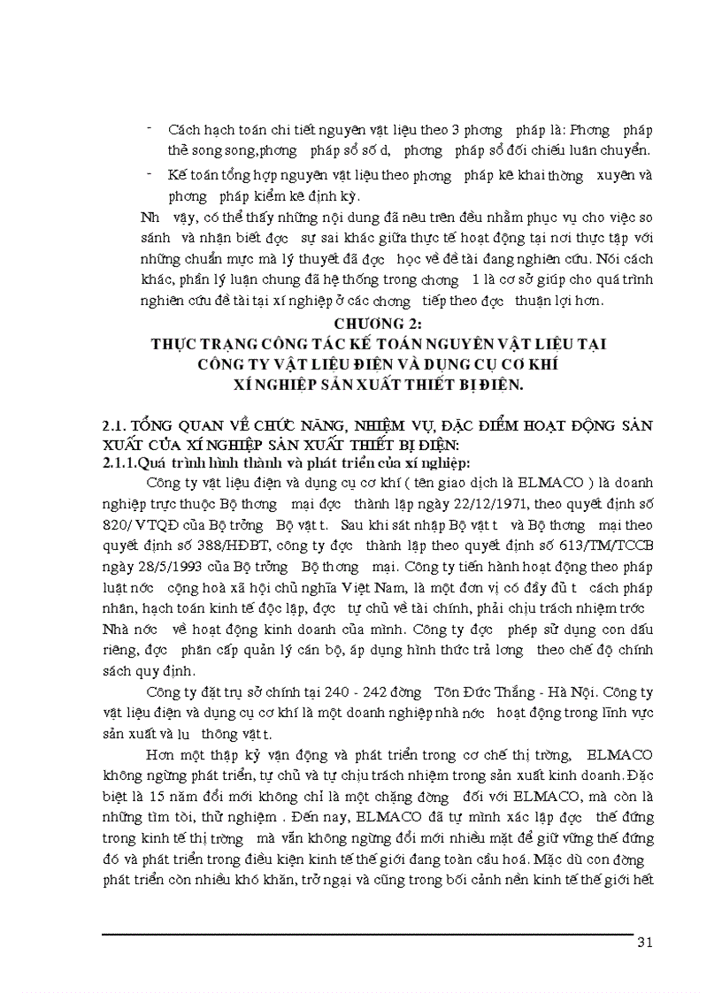 image for page Tổ chức công tác kế toán nguyên vật liệu tại xí nghiệp sản xuất thiết bị điện