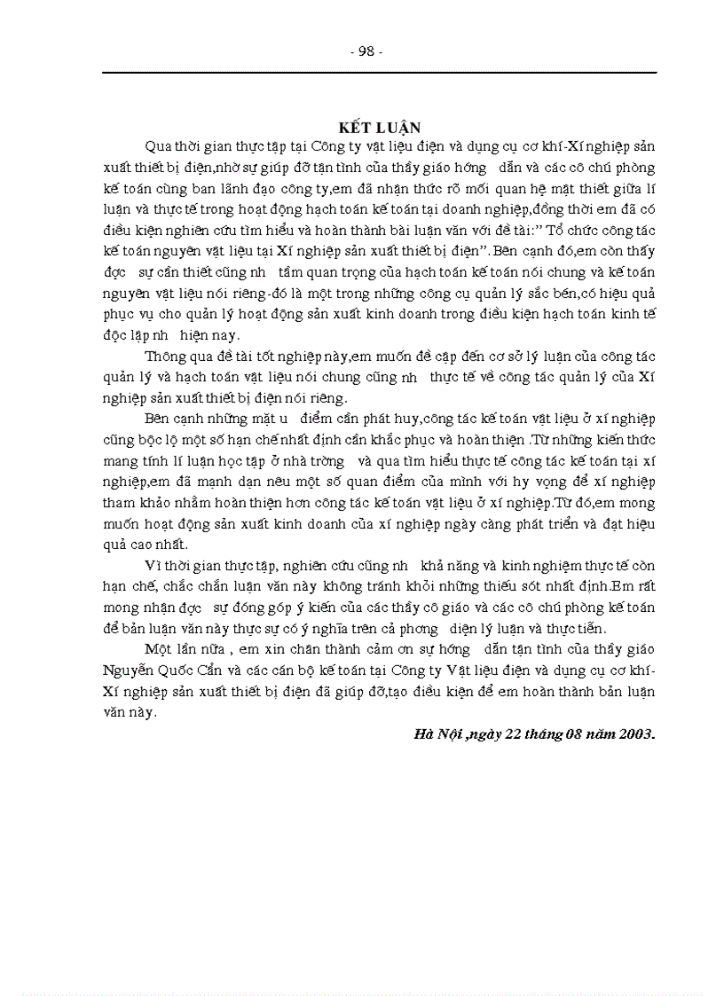 image for page Tổ chức công tác kế toán nguyên vật liệu tại xí nghiệp sản xuất thiết bị điện