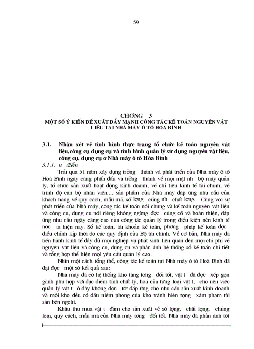 image for page Hoàn thiện công tác kế toán nguyên vật liệu và công cụ dụng cụ tại Nhà máy ô tô Hòa Bình
