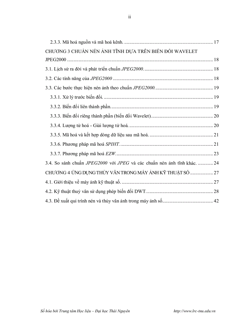 image for page Nghiên cứu một số kỹ thuật nén dữ liệu dựa trên phép biến đổi sóng nhỏ rời rạc và ứng dụng trong máy ảnh kỹ thuật số