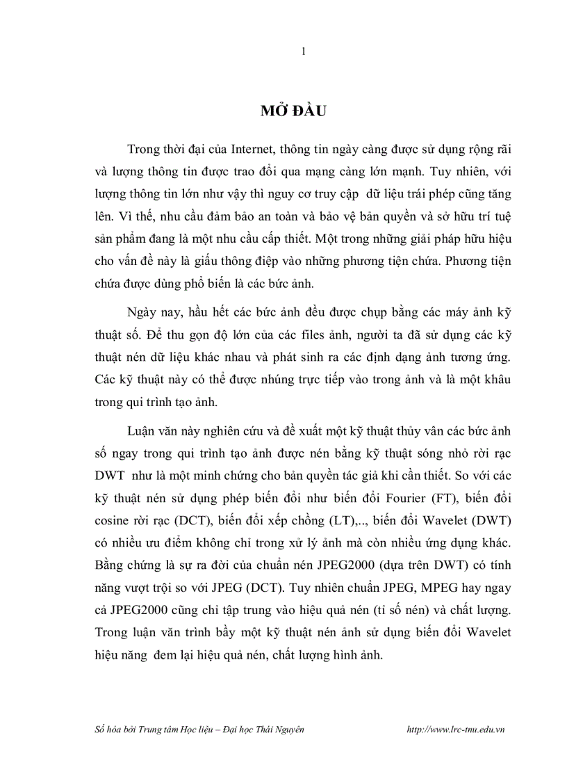 image for page Nghiên cứu một số kỹ thuật nén dữ liệu dựa trên phép biến đổi sóng nhỏ rời rạc và ứng dụng trong máy ảnh kỹ thuật số