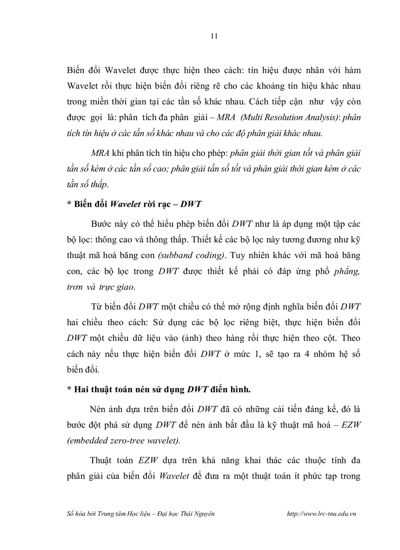 image for page Nghiên cứu một số kỹ thuật nén dữ liệu dựa trên phép biến đổi sóng nhỏ rời rạc và ứng dụng trong máy ảnh kỹ thuật số