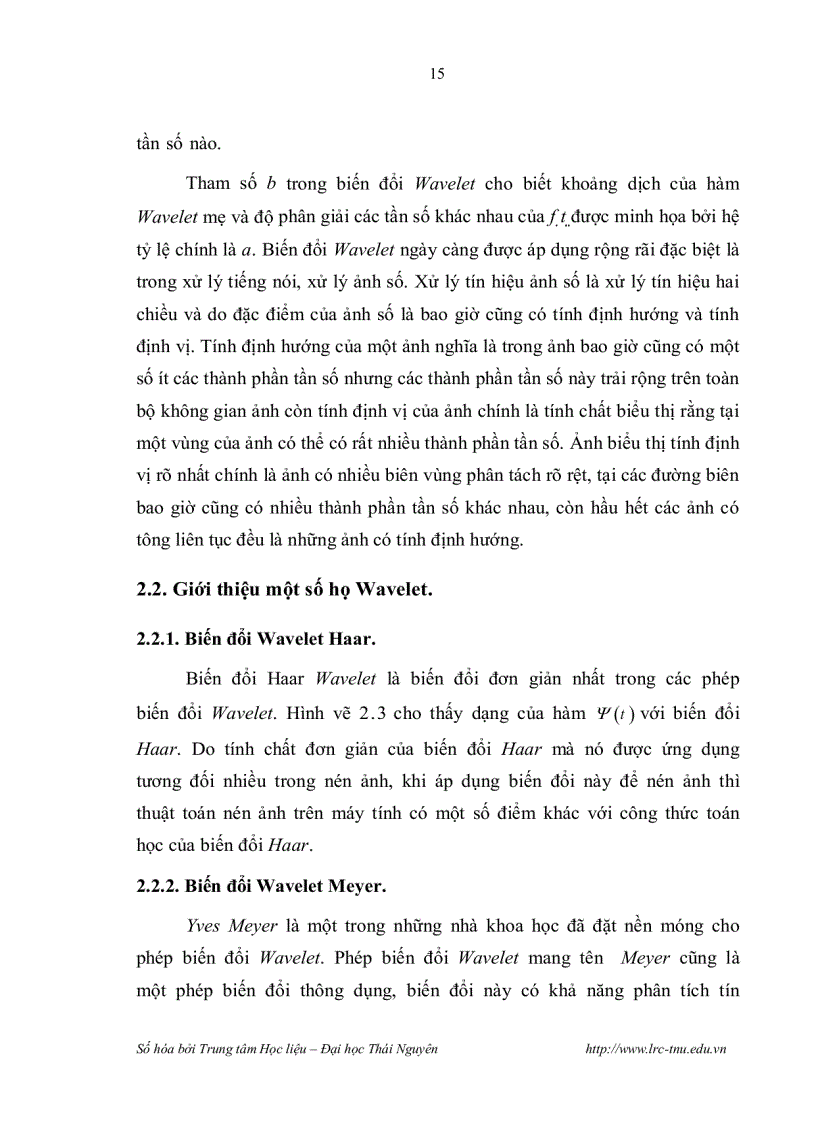 image for page Nghiên cứu một số kỹ thuật nén dữ liệu dựa trên phép biến đổi sóng nhỏ rời rạc và ứng dụng trong máy ảnh kỹ thuật số
