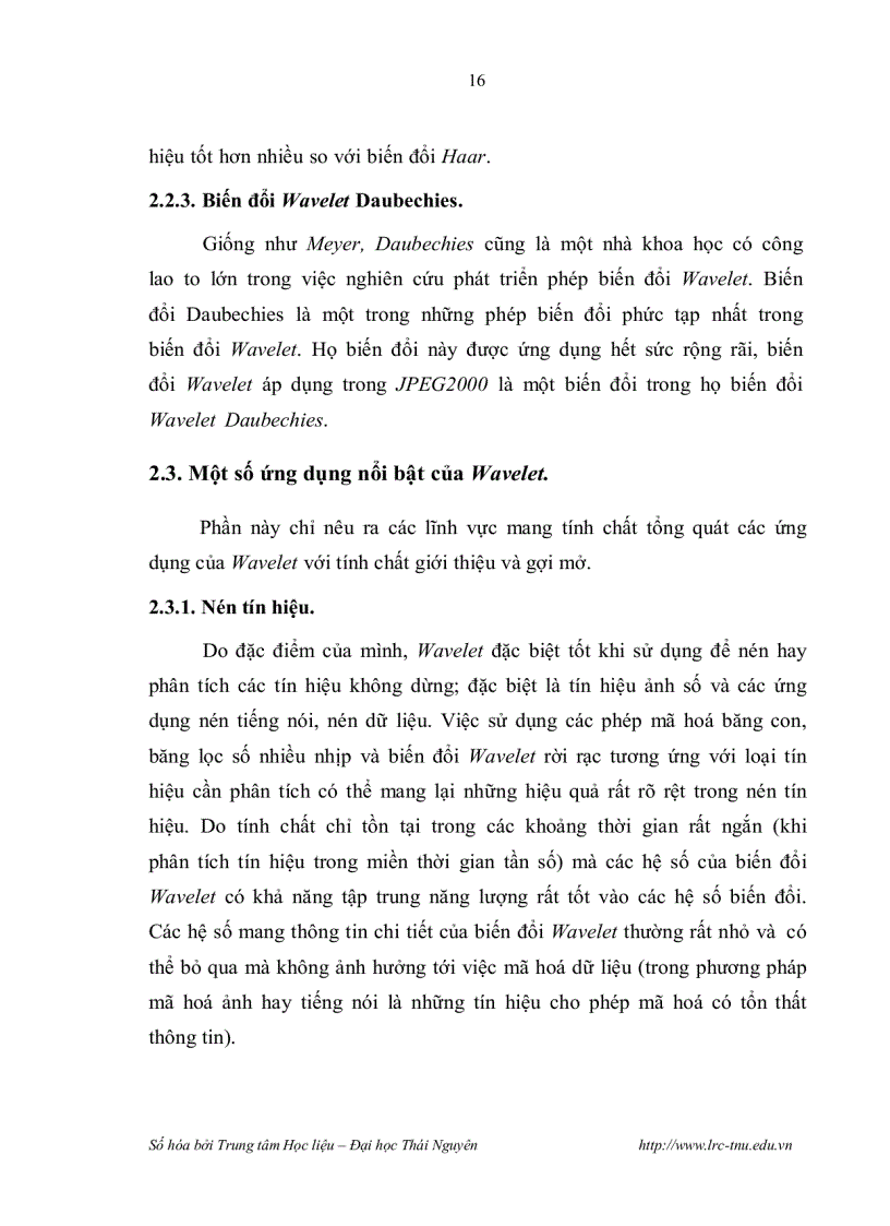 image for page Nghiên cứu một số kỹ thuật nén dữ liệu dựa trên phép biến đổi sóng nhỏ rời rạc và ứng dụng trong máy ảnh kỹ thuật số