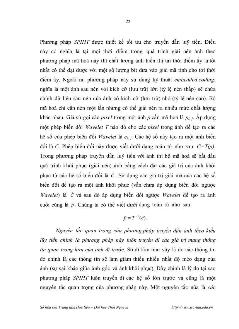 image for page Nghiên cứu một số kỹ thuật nén dữ liệu dựa trên phép biến đổi sóng nhỏ rời rạc và ứng dụng trong máy ảnh kỹ thuật số