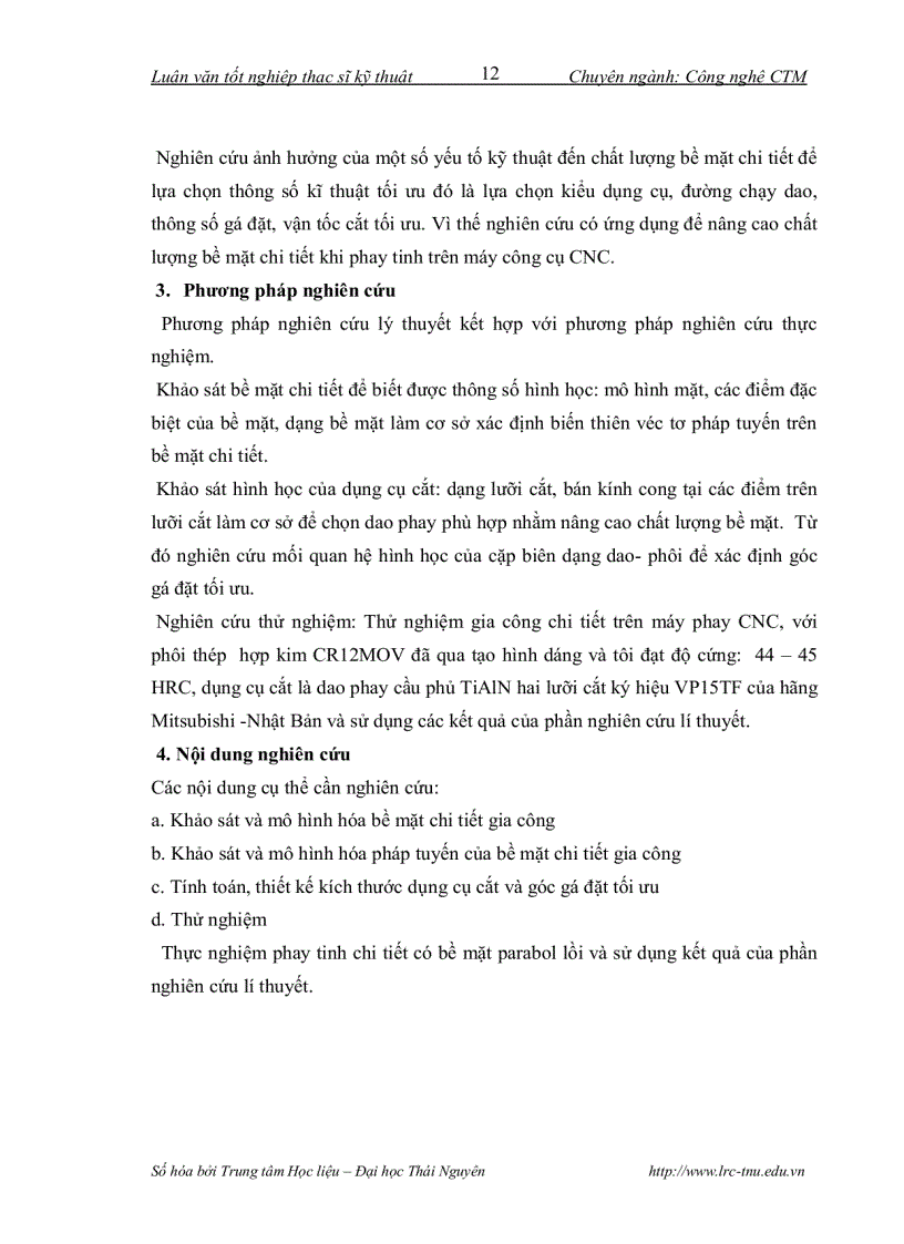 image for page Nghiên cứu nâng cao chất lượng bề mặt chi tiết gia công bằng tối ưu hóa một số yếu tố kỹ thuật của quá trình phay tinh trên máy công cụ CNC