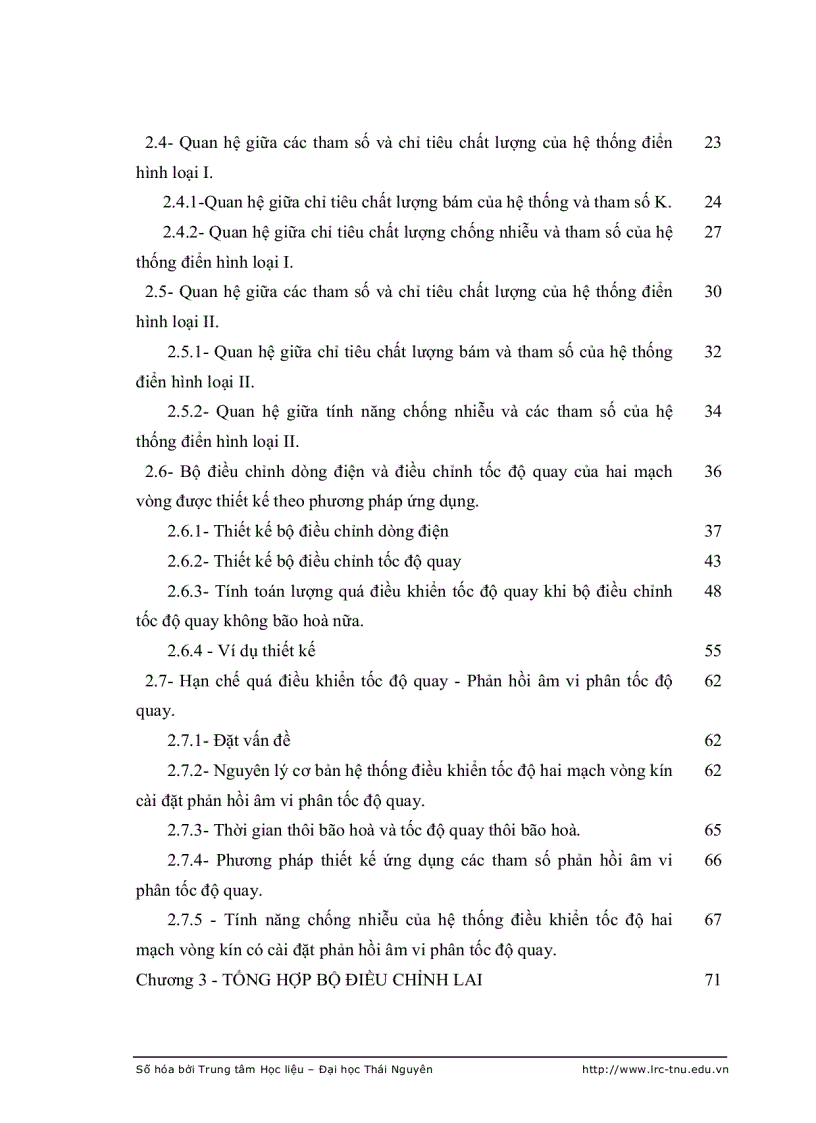 image for page Nghiên cứu tổng hợp bộ điều chỉnh lai sử dụng trong hệ thống điều chỉnh tốc độ động cơ điện một chiều khi điều khiển nhiều mạch vòng
