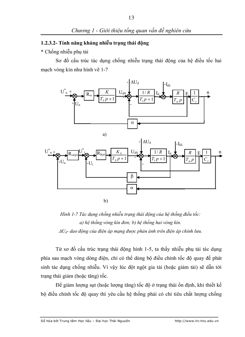 image for page Nghiên cứu tổng hợp bộ điều chỉnh lai sử dụng trong hệ thống điều chỉnh tốc độ động cơ điện một chiều khi điều khiển nhiều mạch vòng