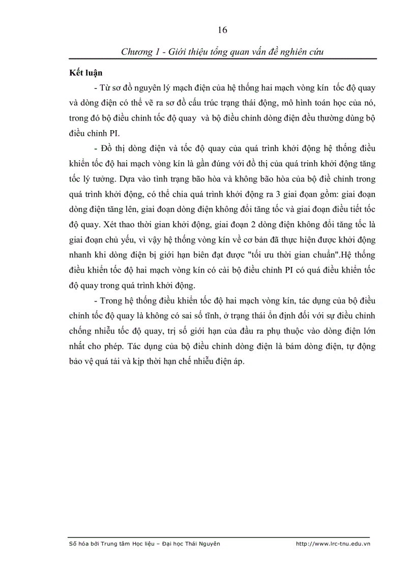 image for page Nghiên cứu tổng hợp bộ điều chỉnh lai sử dụng trong hệ thống điều chỉnh tốc độ động cơ điện một chiều khi điều khiển nhiều mạch vòng