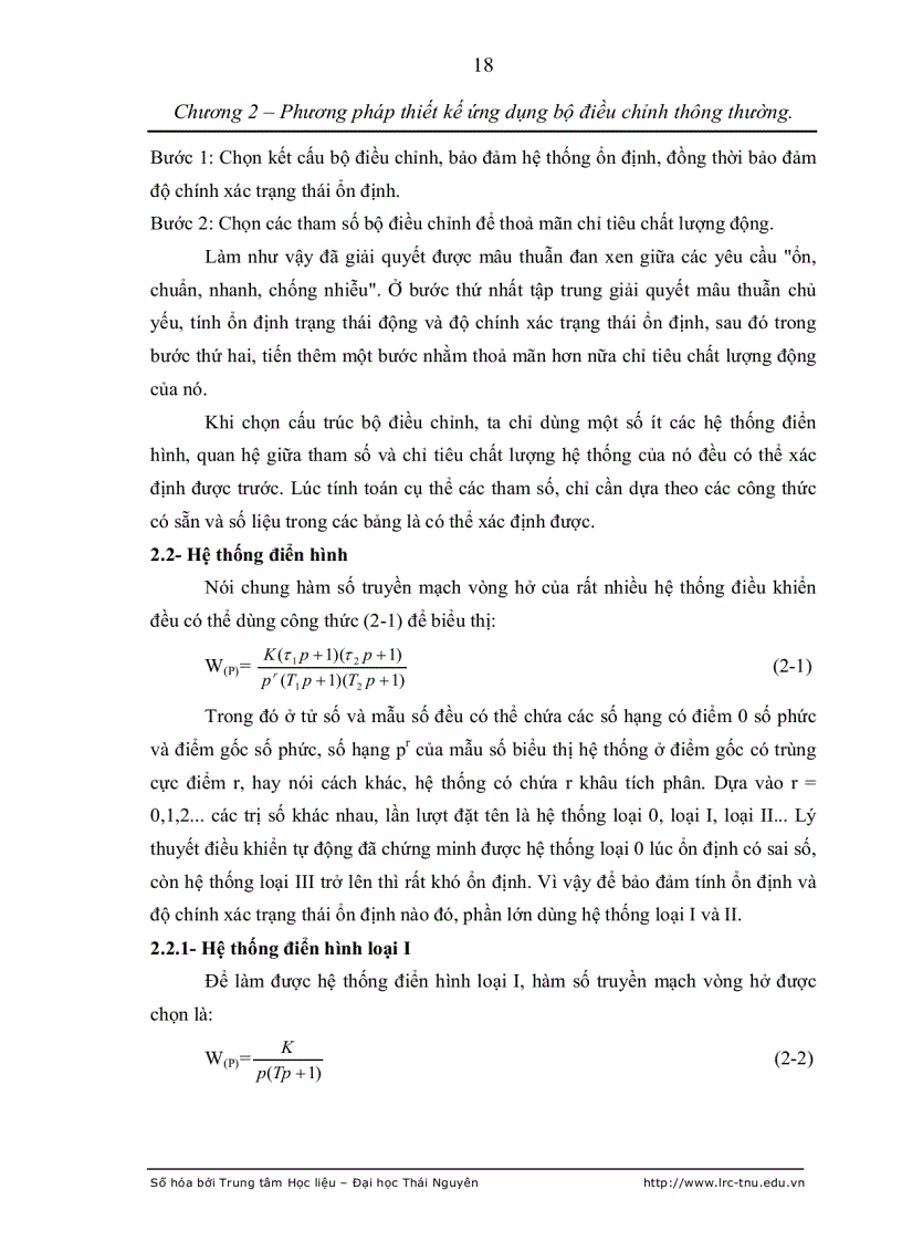 image for page Nghiên cứu tổng hợp bộ điều chỉnh lai sử dụng trong hệ thống điều chỉnh tốc độ động cơ điện một chiều khi điều khiển nhiều mạch vòng