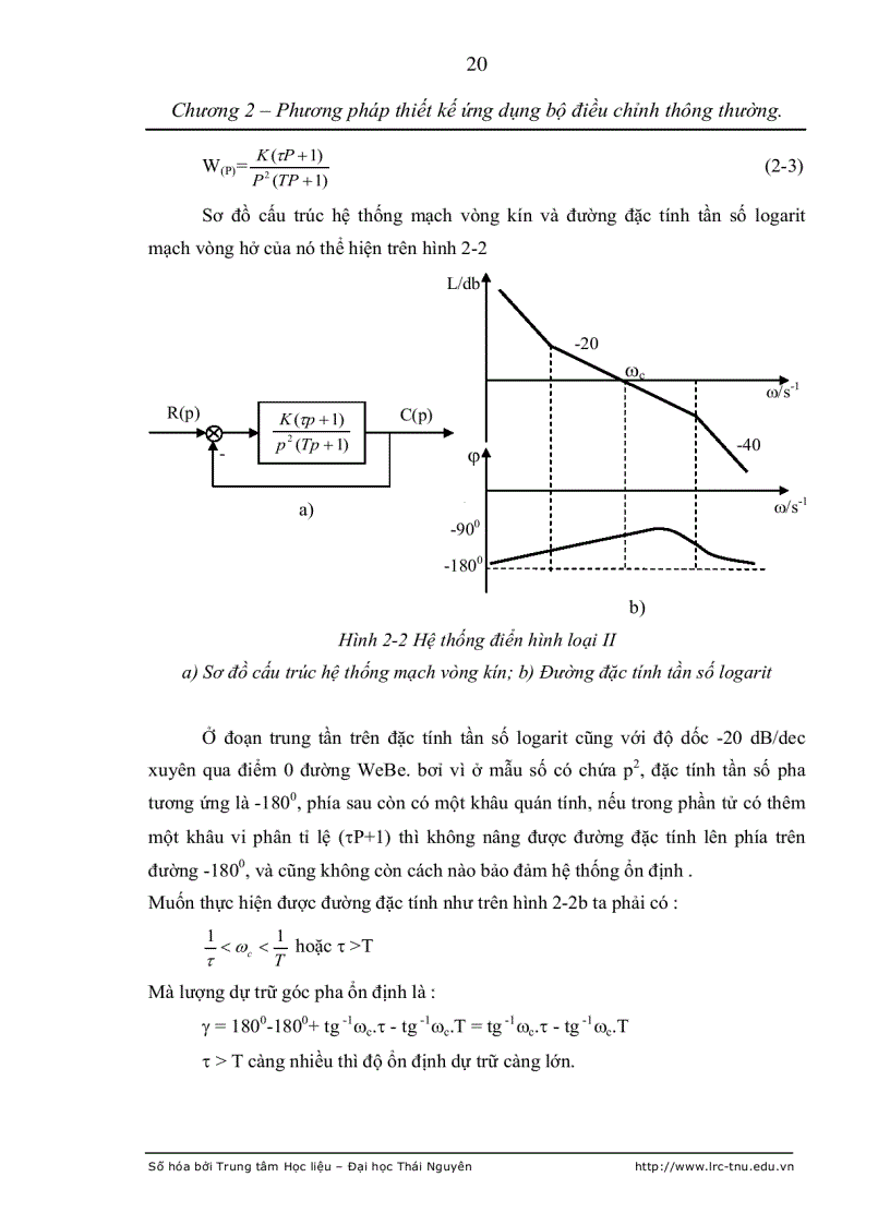 image for page Nghiên cứu tổng hợp bộ điều chỉnh lai sử dụng trong hệ thống điều chỉnh tốc độ động cơ điện một chiều khi điều khiển nhiều mạch vòng