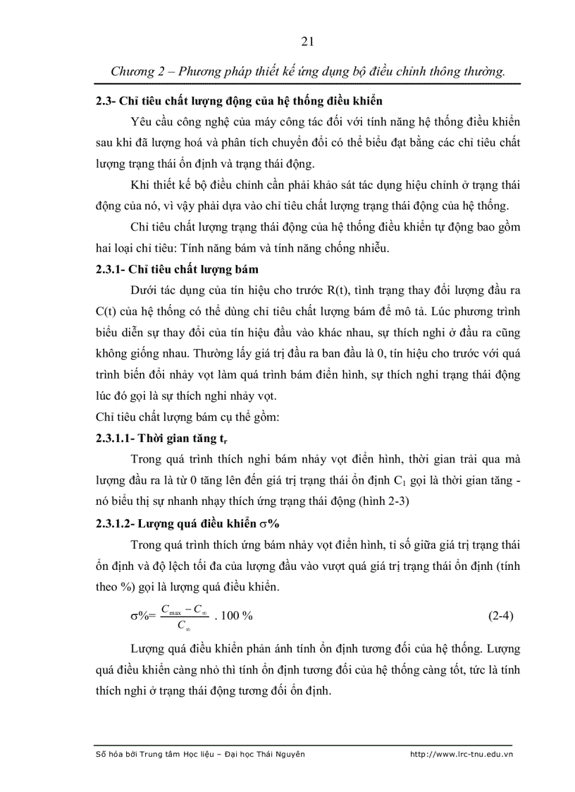 image for page Nghiên cứu tổng hợp bộ điều chỉnh lai sử dụng trong hệ thống điều chỉnh tốc độ động cơ điện một chiều khi điều khiển nhiều mạch vòng