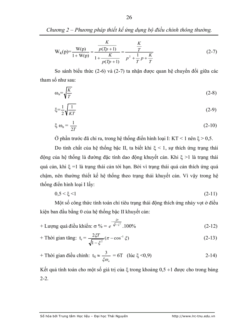 image for page Nghiên cứu tổng hợp bộ điều chỉnh lai sử dụng trong hệ thống điều chỉnh tốc độ động cơ điện một chiều khi điều khiển nhiều mạch vòng