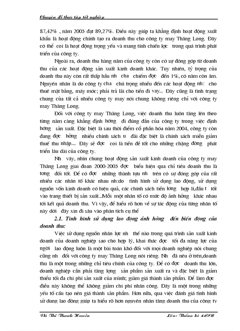 image for page Phân tích tình hình hoạt động sản xuất kinh doanh của Công ty cổ phần may Thăng Long