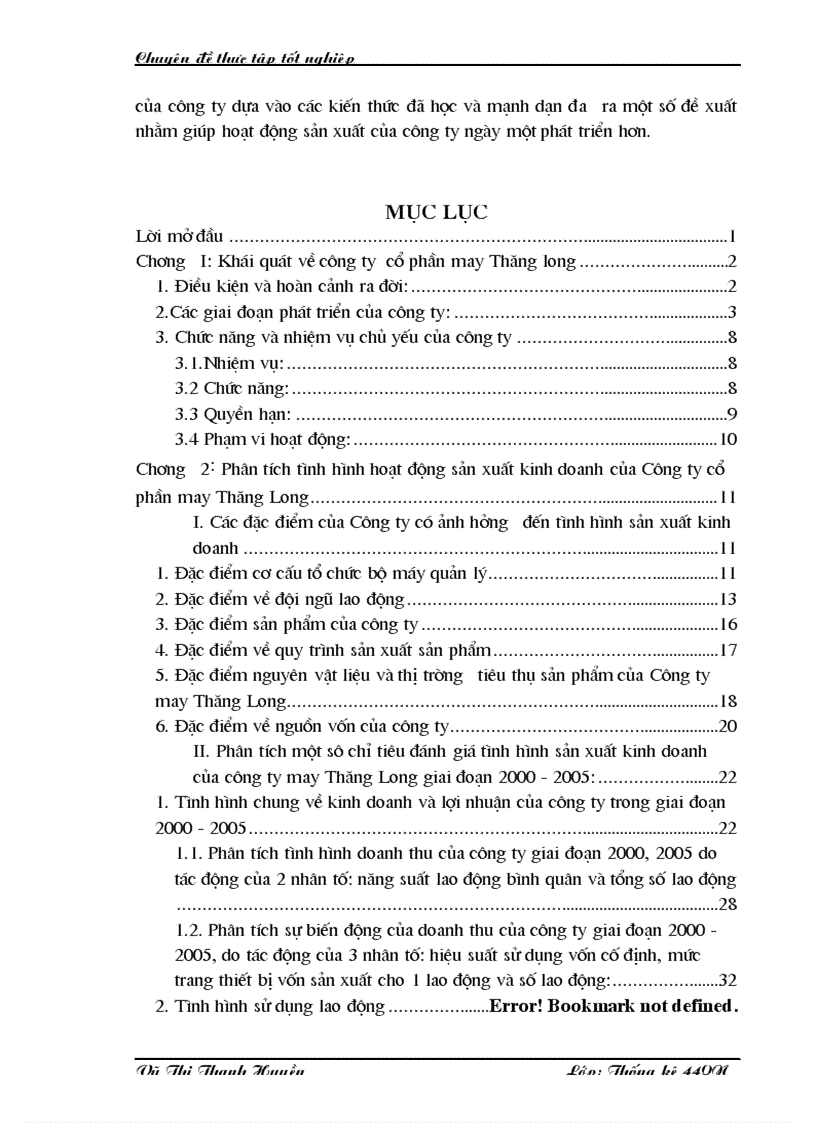 image for page Phân tích tình hình hoạt động sản xuất kinh doanh của Công ty cổ phần may Thăng Long