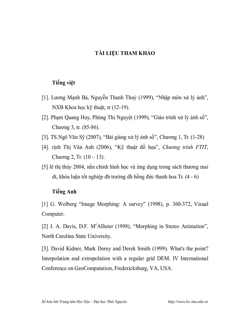 image for page Nội suy ảnh và một số ứng dụng