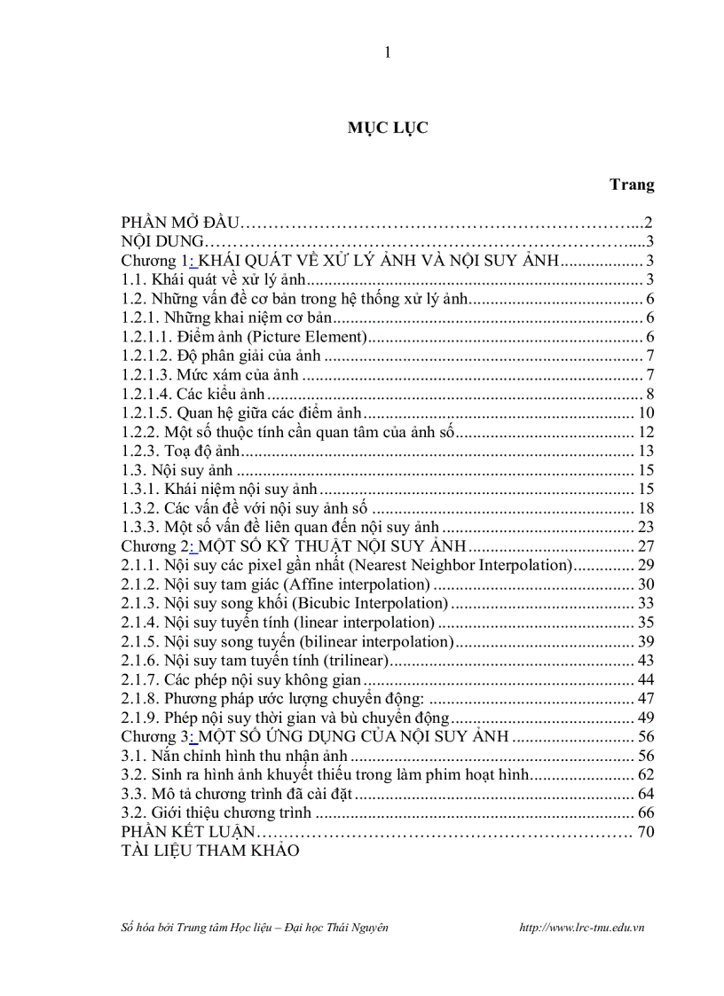 image for page Nội suy ảnh và một số ứng dụng