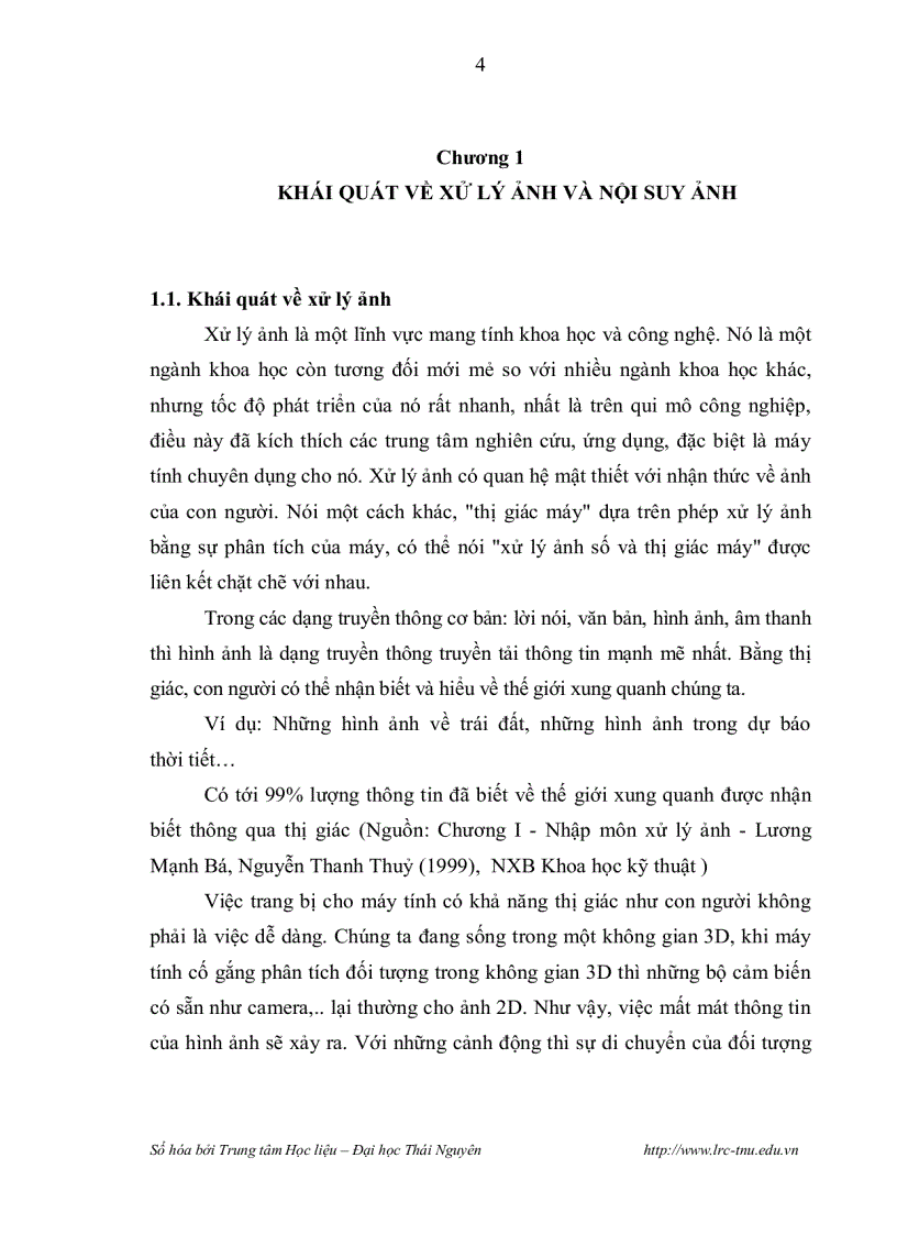image for page Nội suy ảnh và một số ứng dụng