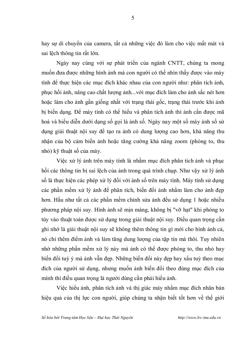 image for page Nội suy ảnh và một số ứng dụng