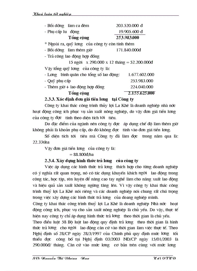 image for page Hoàn thiện công tác quản lý tiền lương và tiền công tại Công ty KTCT thuỷ lợi La Khê