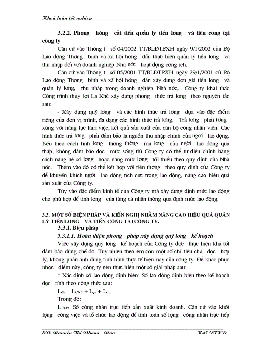 image for page Hoàn thiện công tác quản lý tiền lương và tiền công tại Công ty KTCT thuỷ lợi La Khê