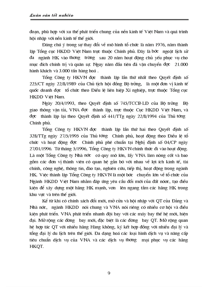 image for page Phân tích hoạt động kinh doanh của hãng hàng không Việt Nam