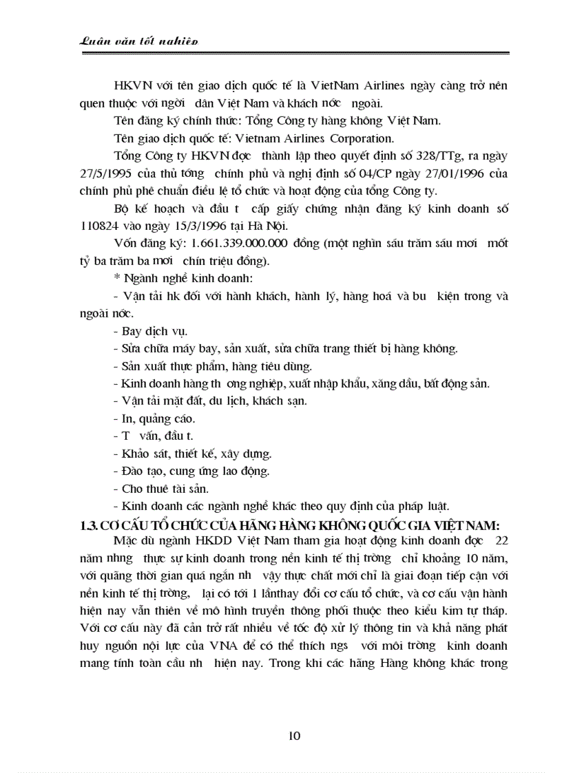 image for page Phân tích hoạt động kinh doanh của hãng hàng không Việt Nam