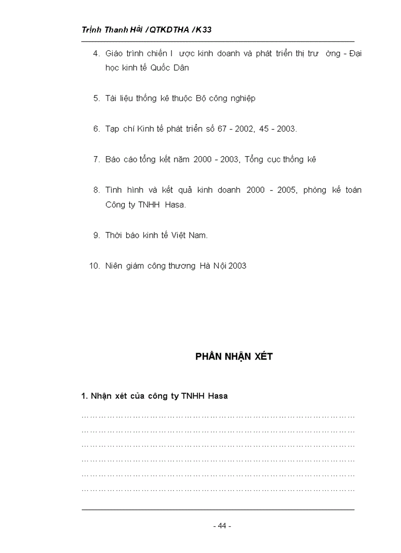 image for page Phân tích tình hình thị trường của Công ty TNHH Hasa