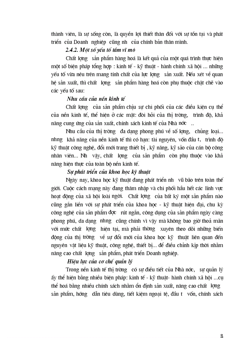 image for page Phân tích tình hình chất lượng sản phẩm sợi ở Công ty Dệt May Hà Nội