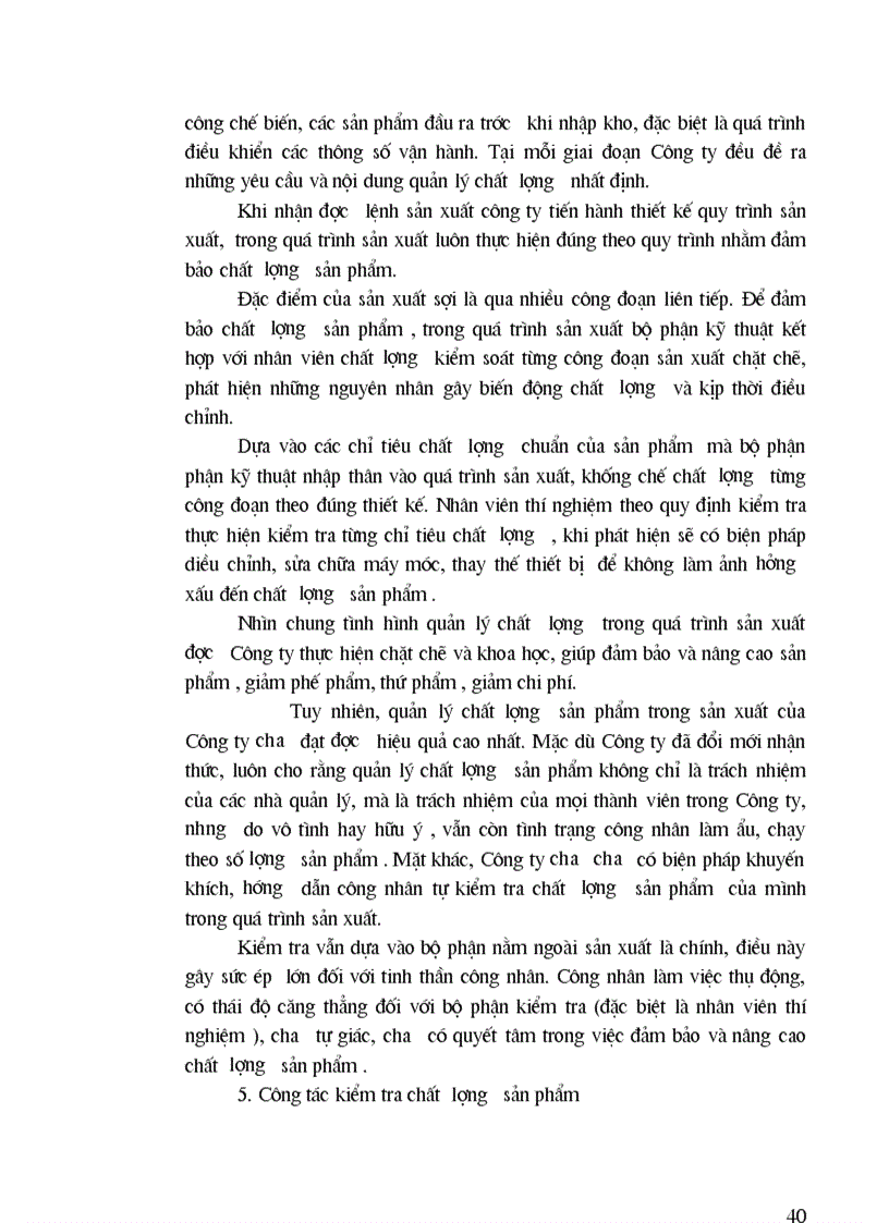 image for page Phân tích tình hình chất lượng sản phẩm sợi ở Công ty Dệt May Hà Nội