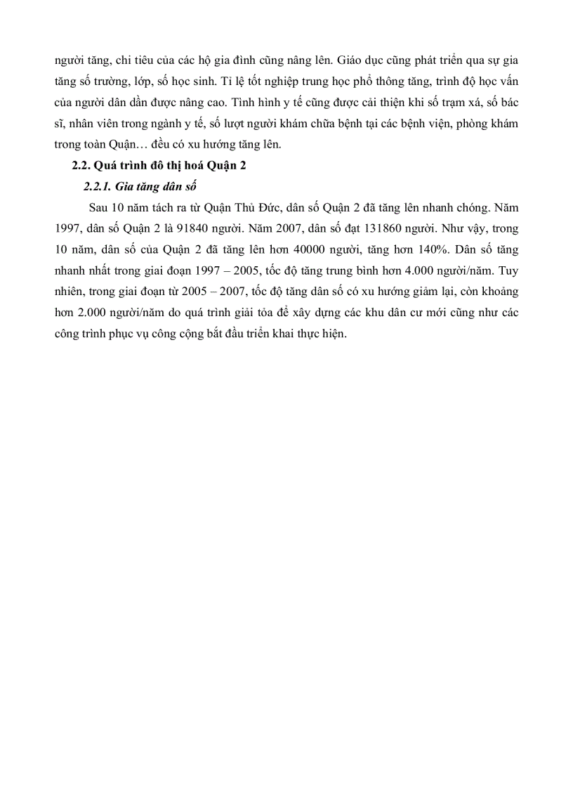 image for page Qúa trình đô thị hóa quận 2 TP Hồ Chí Minh và những tác động đối với kinh tế xã hội