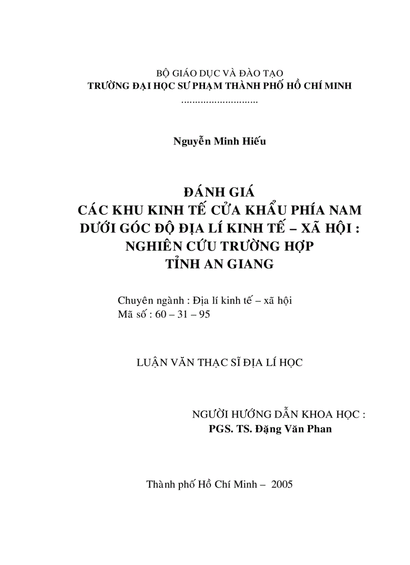 image for page Đánh giá các khu kinh tế cửa khẩu phía Nam dưới gốc độ địa lý kinh tế xã hội Nghiên cứu trường hợp tỉnh An Giang