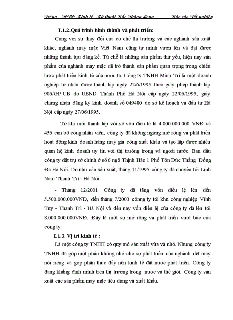 Báo cáo thực tập tại công ty TNHH Minh Trí