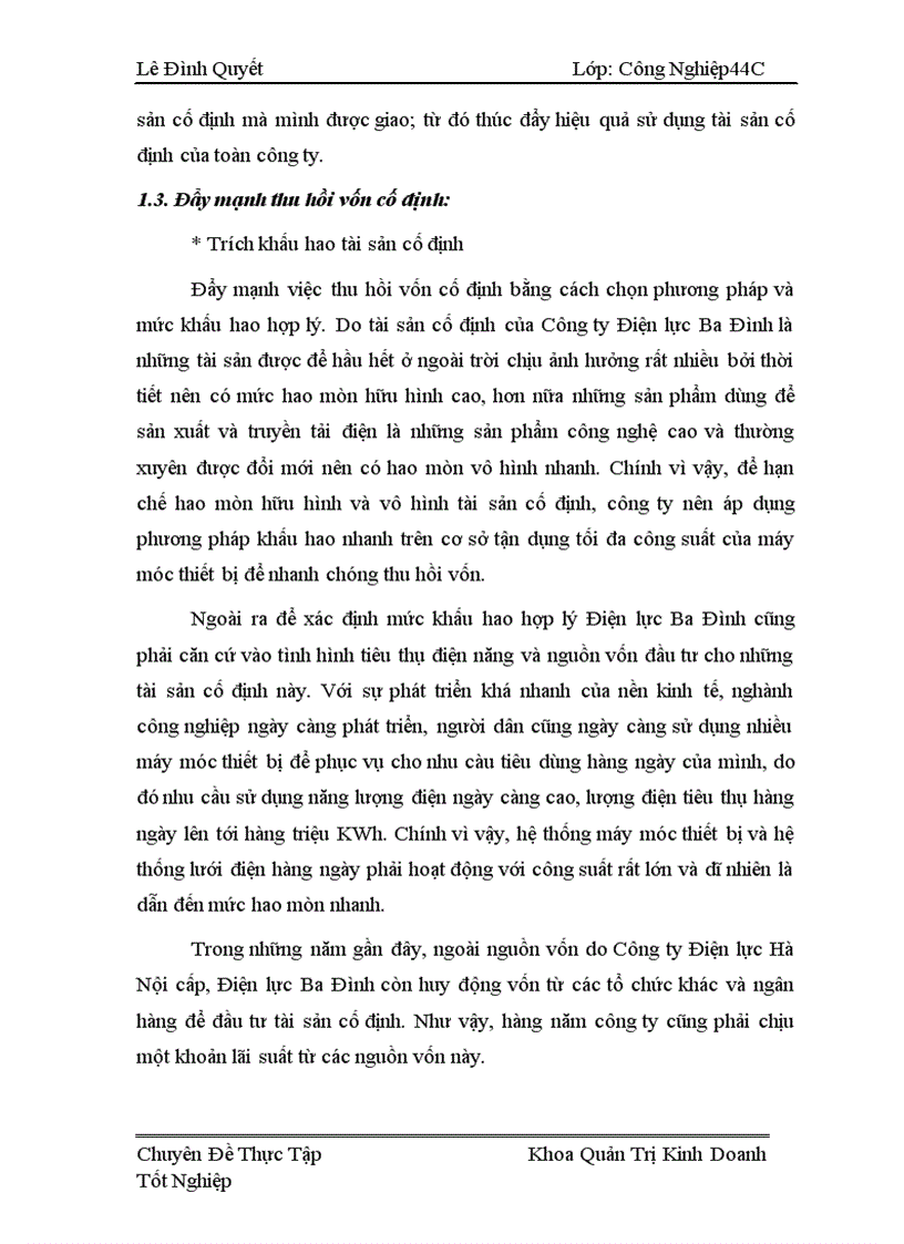 image for page Nâng cao hiệu quả quản lý sử dụngvốn của công ty điện lực ba đình
