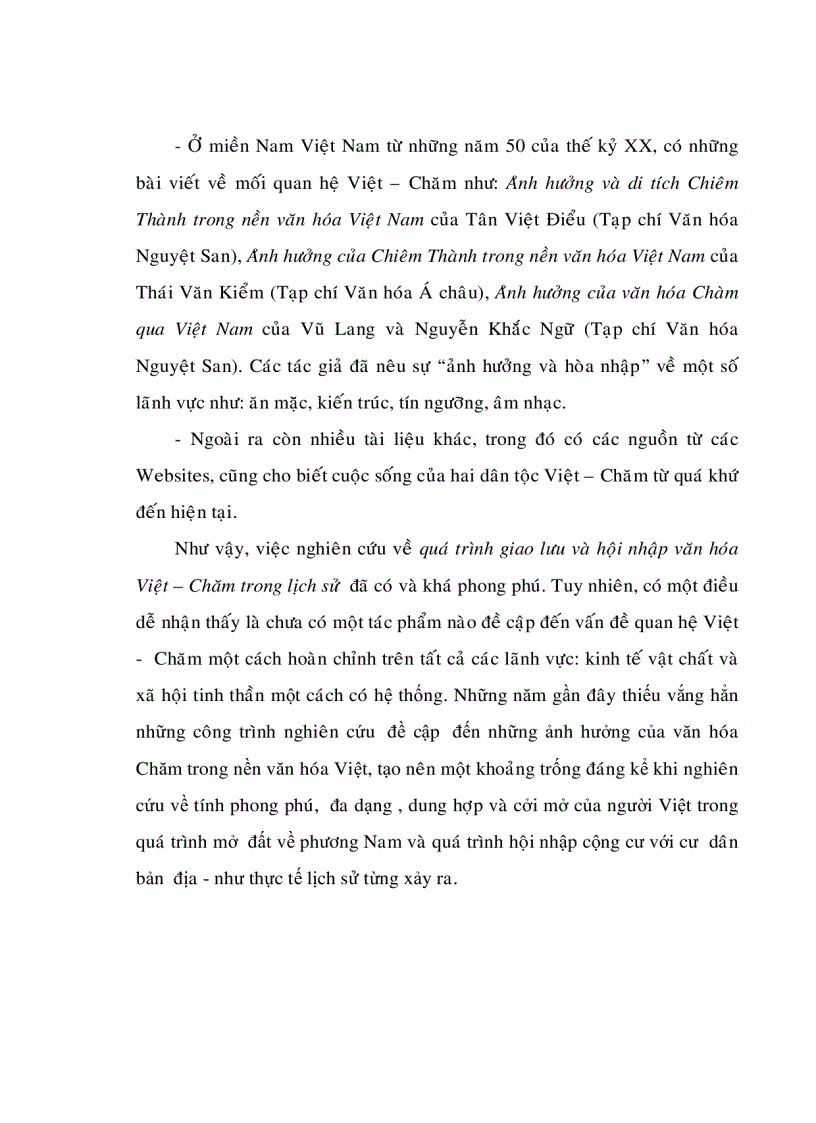 image for page Qúa trình giao lưu và hội nhập văn hóa Việt Chăm trong lịch sử