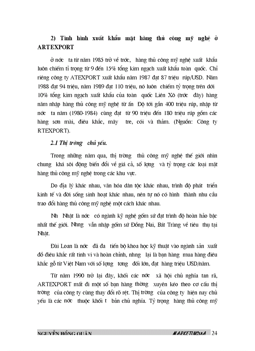 image for page Biện pháp marketing xuất khẩu nhằm nâng cao hiệu quả xuất khẩu hàng thủ công mỹ nghệ của công ty ARTEXPORT