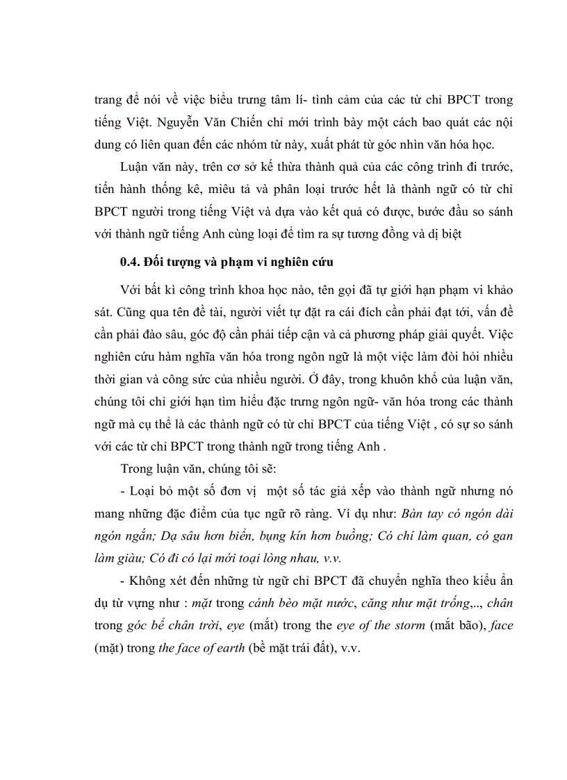 image for page Đặc trưng ngôn ngữ văn hóa của các từ ngữ chỉ bộ phận cơ thể người trong thành ngữ tiếng Việt so sánh với tiếng Anh